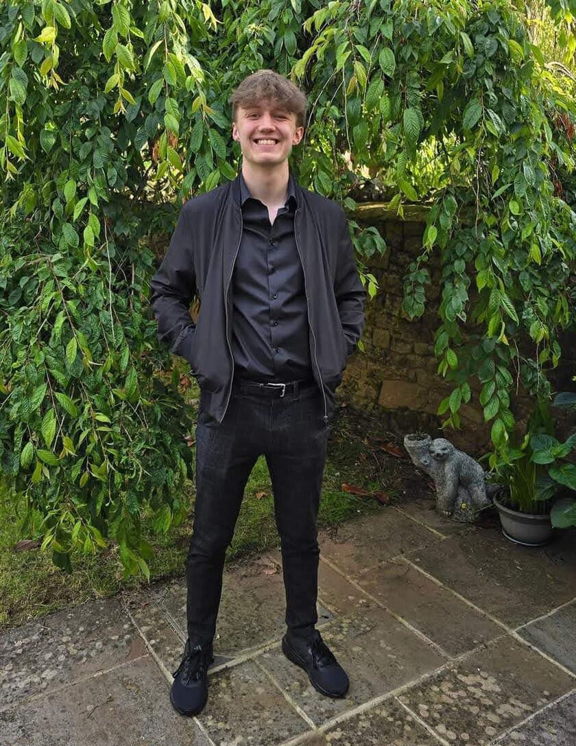 James Whitby in the garden before going to prom